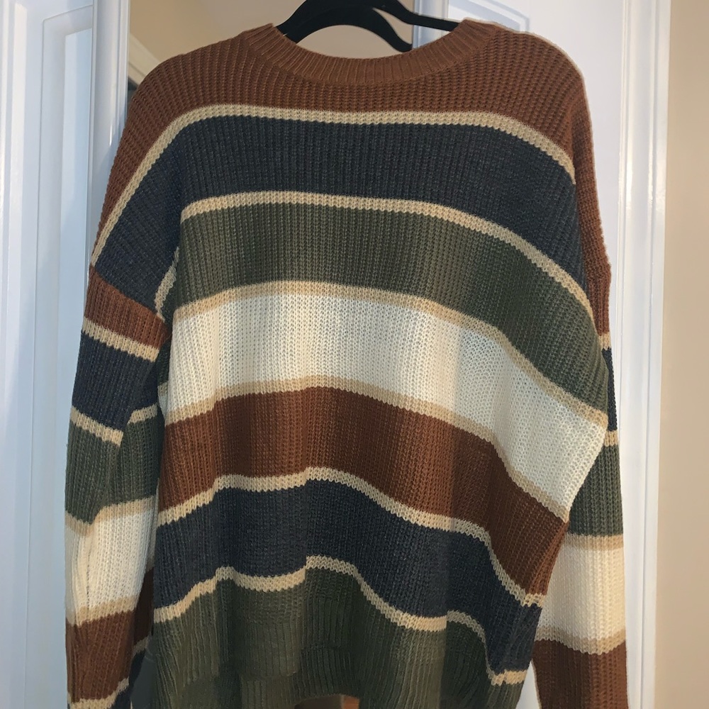 Multicolored striped knit sweater